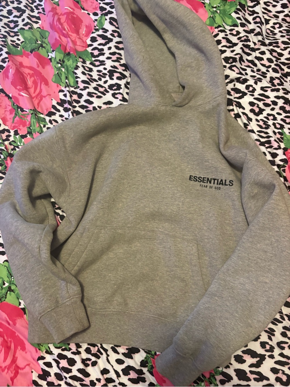 Essentials Men's Gray Pullover Hoodie Sweatshirt